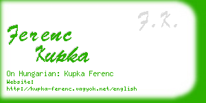 ferenc kupka business card
